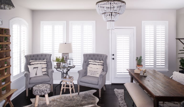 Plantation shutters in a Phoenix living room